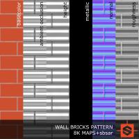 PBR wall bricks pattern texture DOWNLOAD